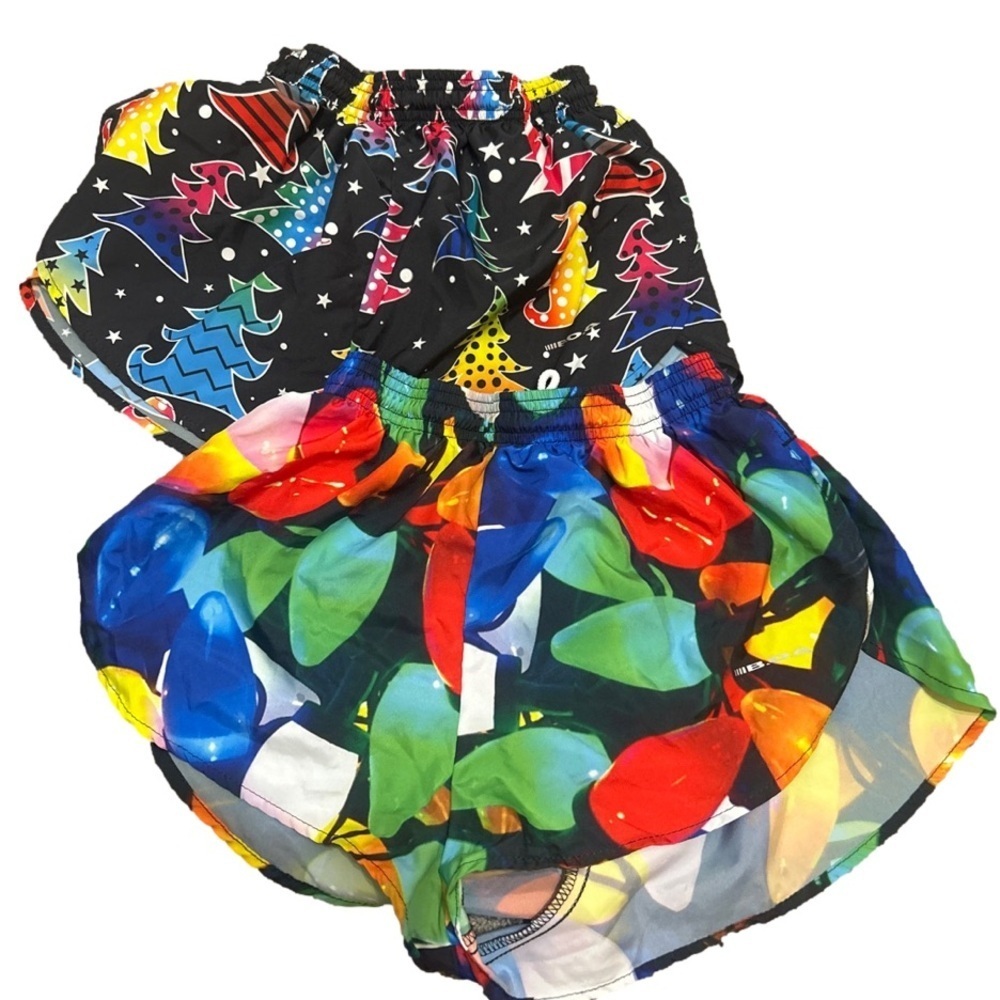 B.O.A Christmas Holiday Bundle Two Piece Shorts Ligjt bulbs and Trees Small